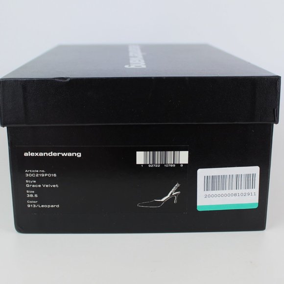 NEW Alexander Wang Leopard Slingback Heels | Bold Velvet Logo Pumps for Events - Picture 14 of 14